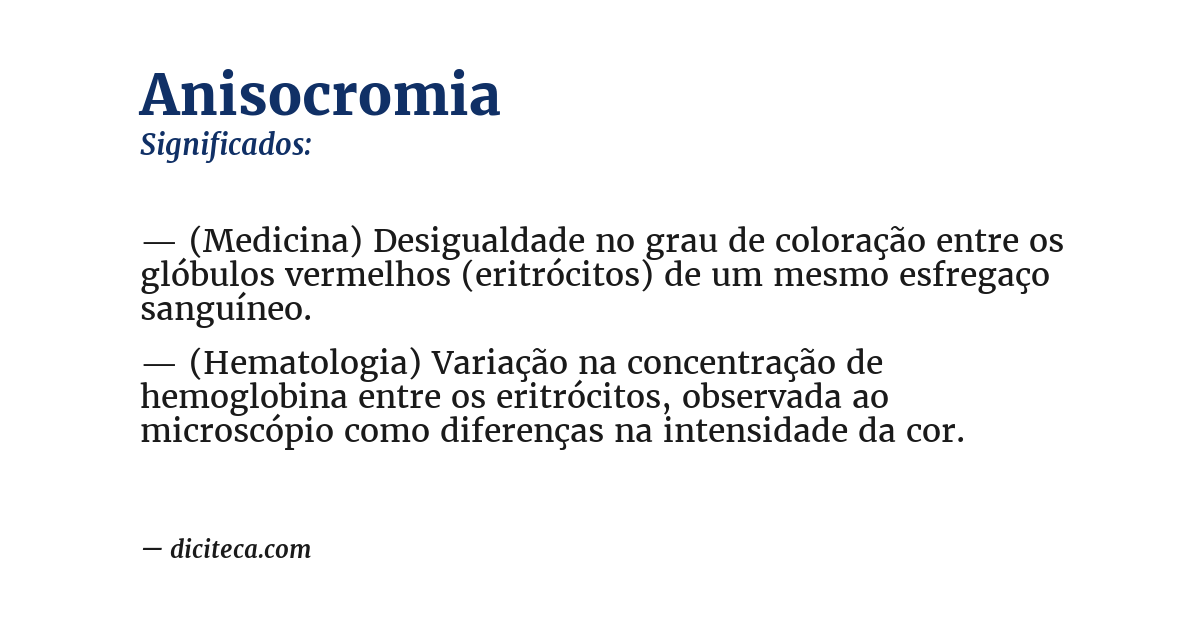 Significado de anisocromia