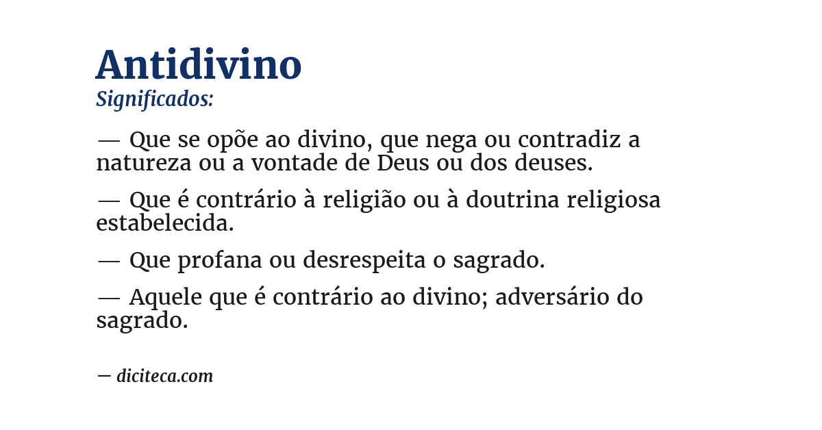 Significado de antidivino
