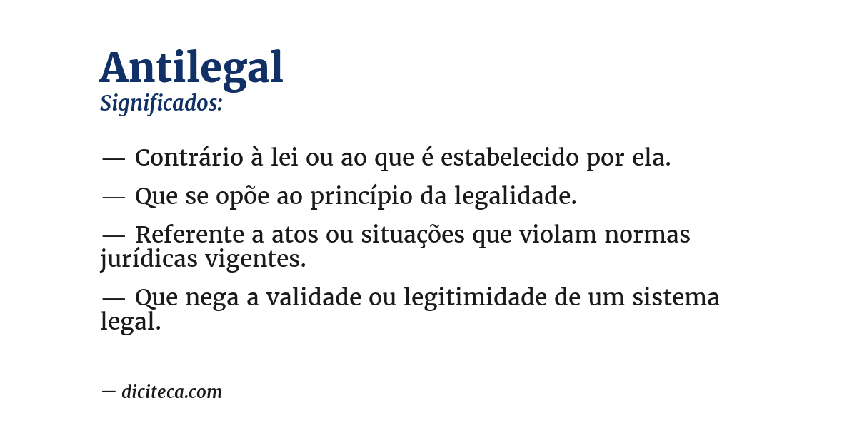 Significado de antilegal
