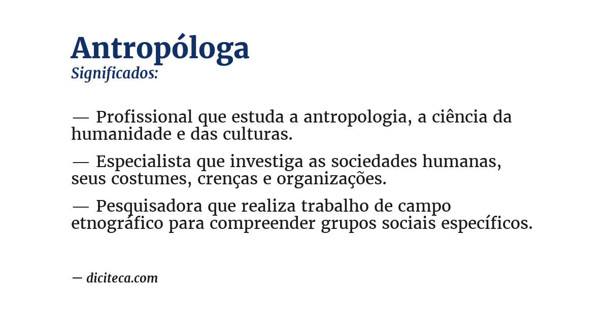Significado de antropóloga