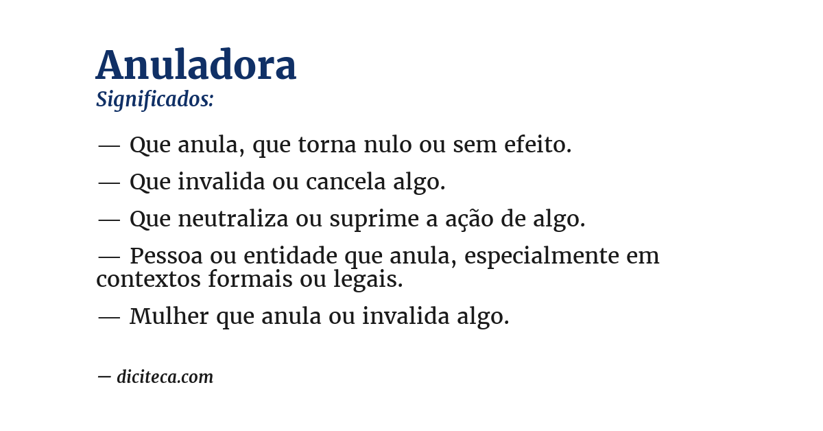 Significado de anuladora