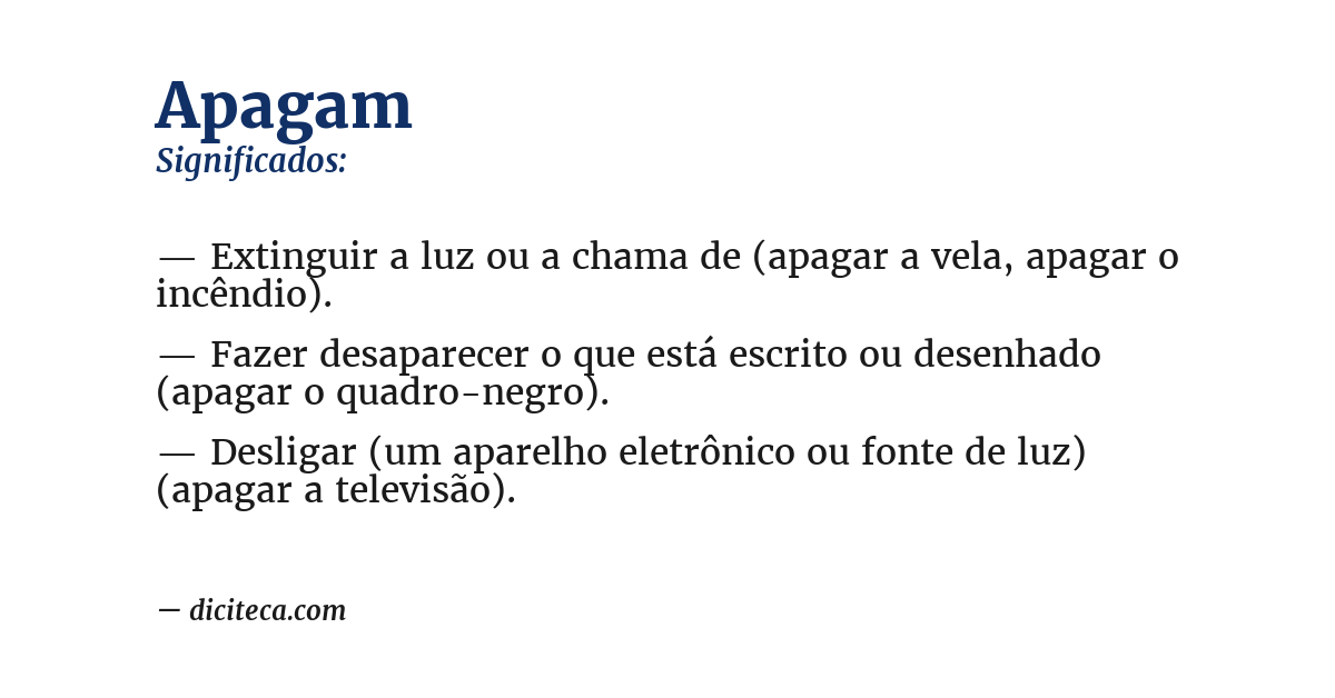 Significado de apagam