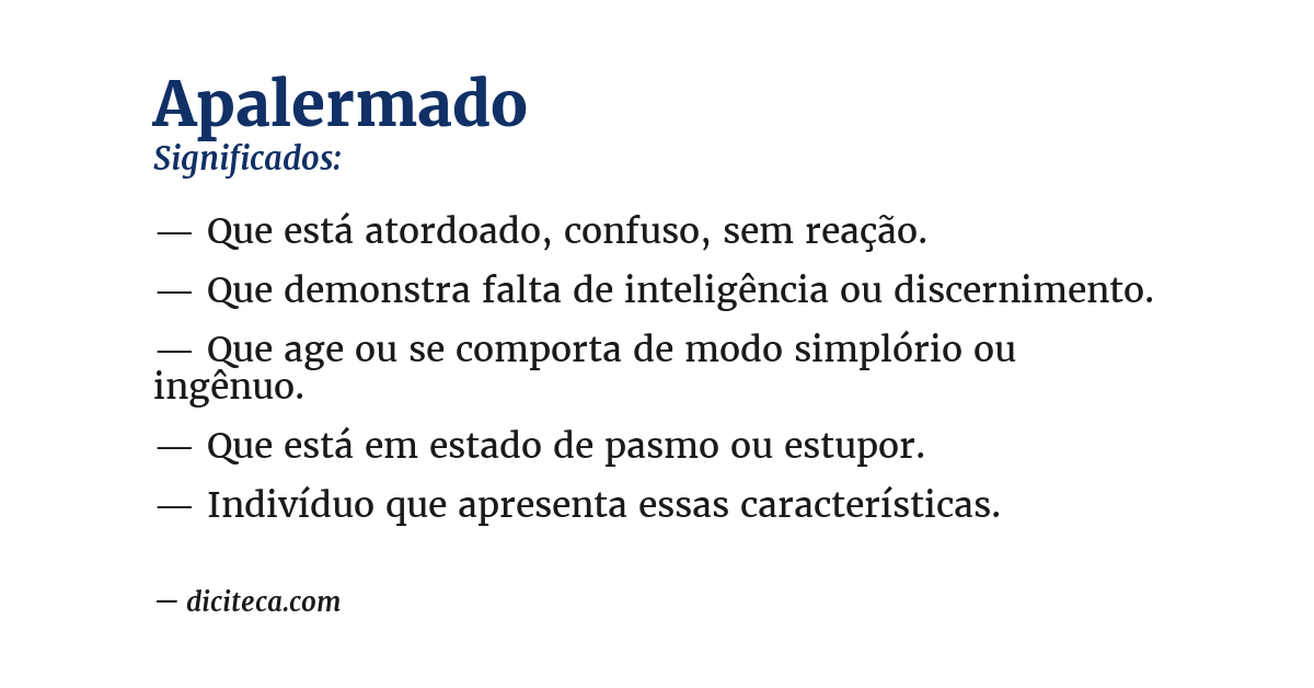 Significado de apalermado