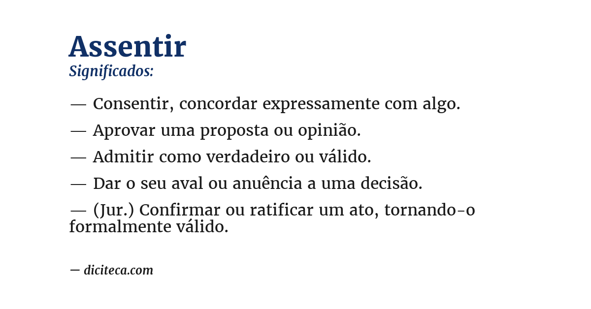 Significado de assentir