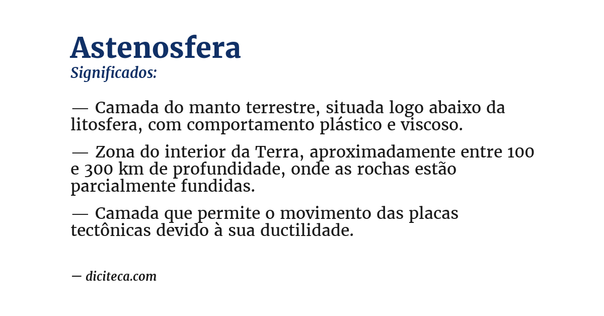 Significado de astenosfera