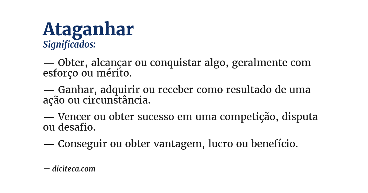 Significado de ataganhar