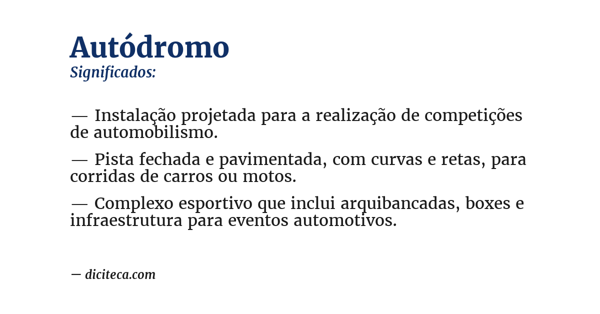 Significado de autódromo