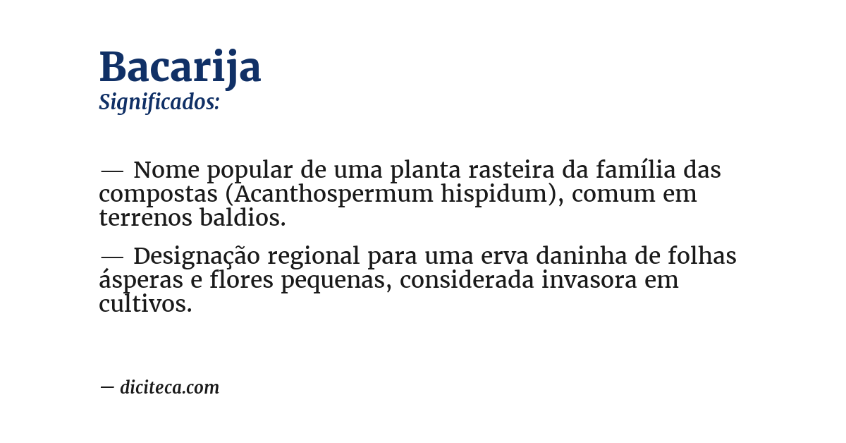 Significado de bacarija