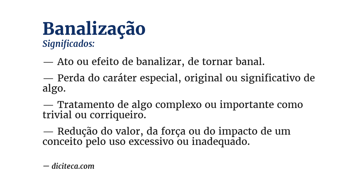 Significado de banalização