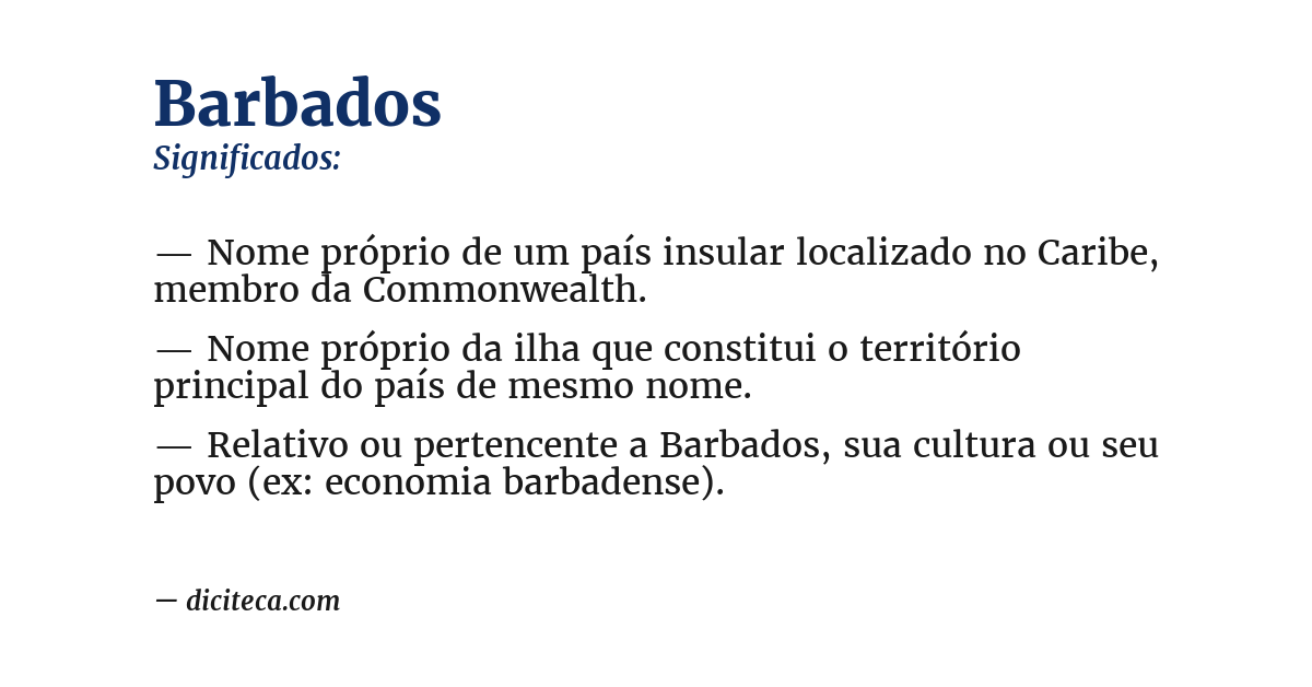 Significado de barbados
