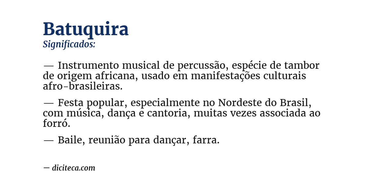Significado de batuquira