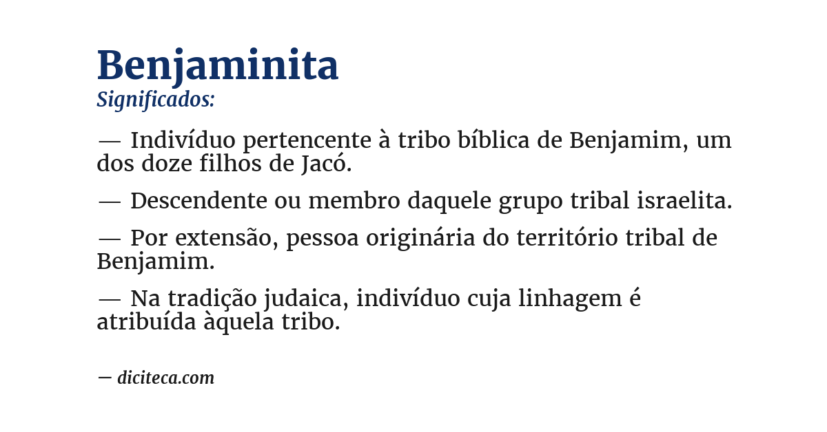Significado de benjaminita