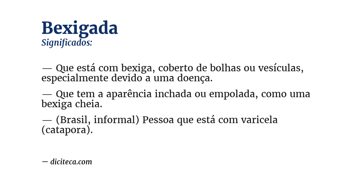 Significado de bexigada