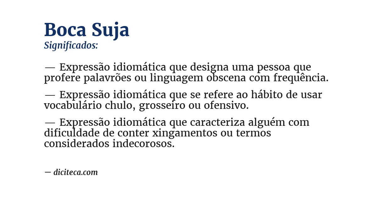 Significado de boca suja