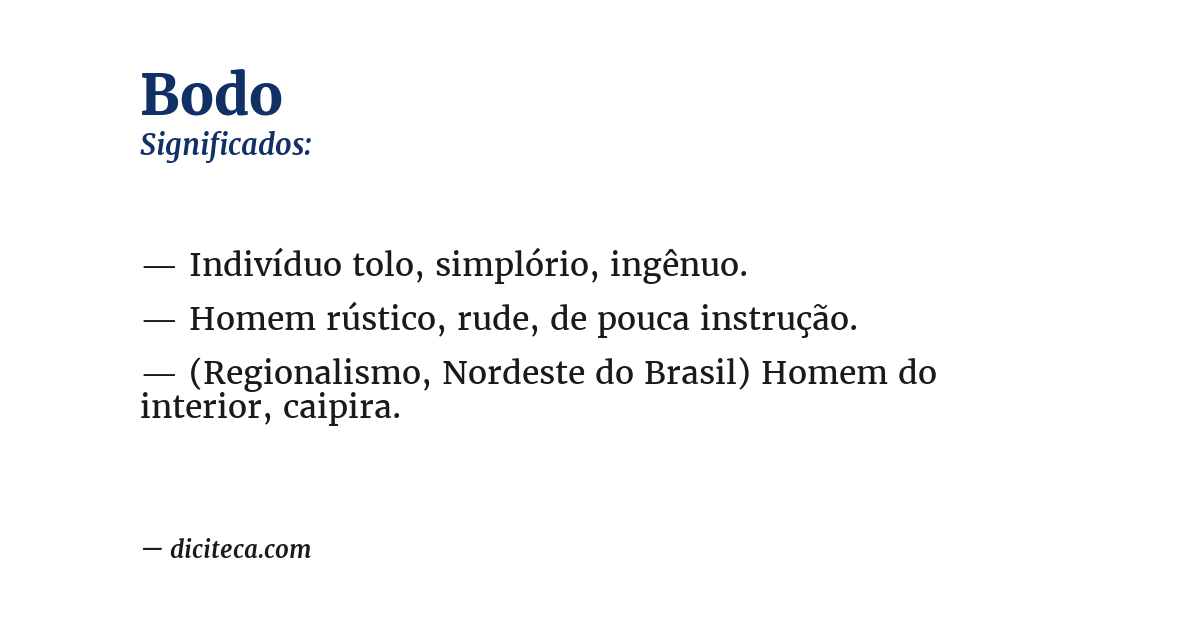 Significado de bodo