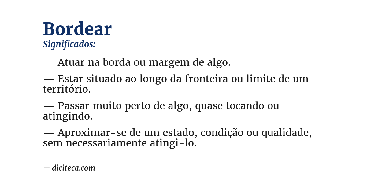 Significado de bordear