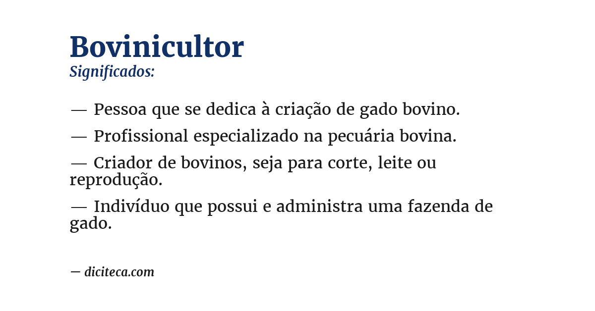 Significado de bovinicultor