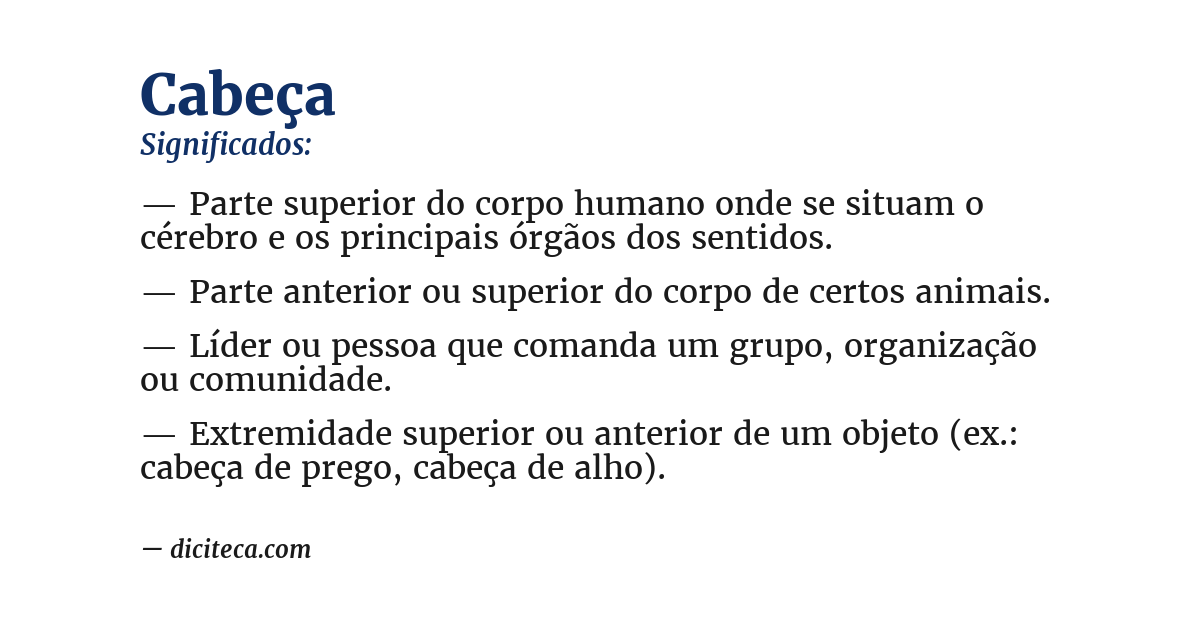 Significado de cabeça