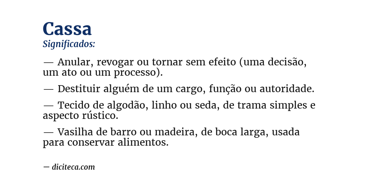 Significado de cassa
