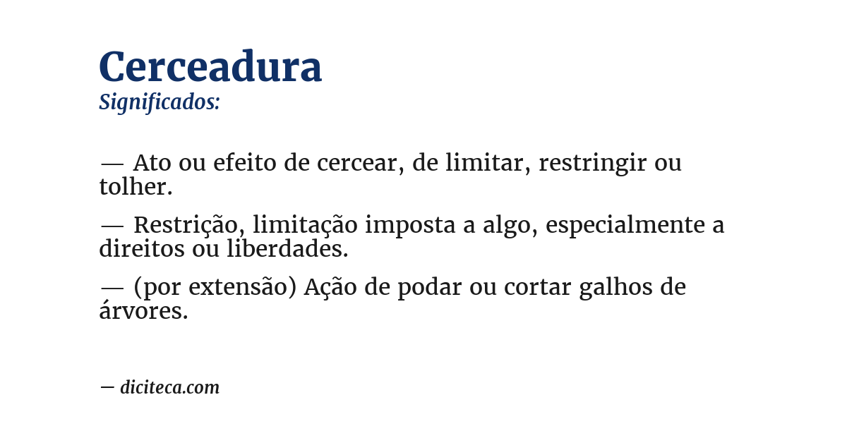 Significado de cerceadura