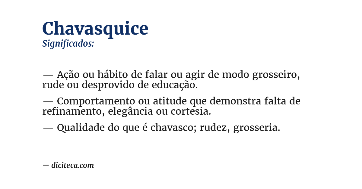 Significado de chavasquice