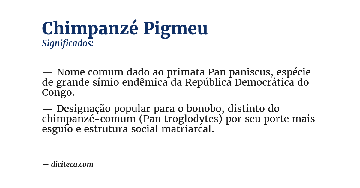 Significado de chimpanzé pigmeu