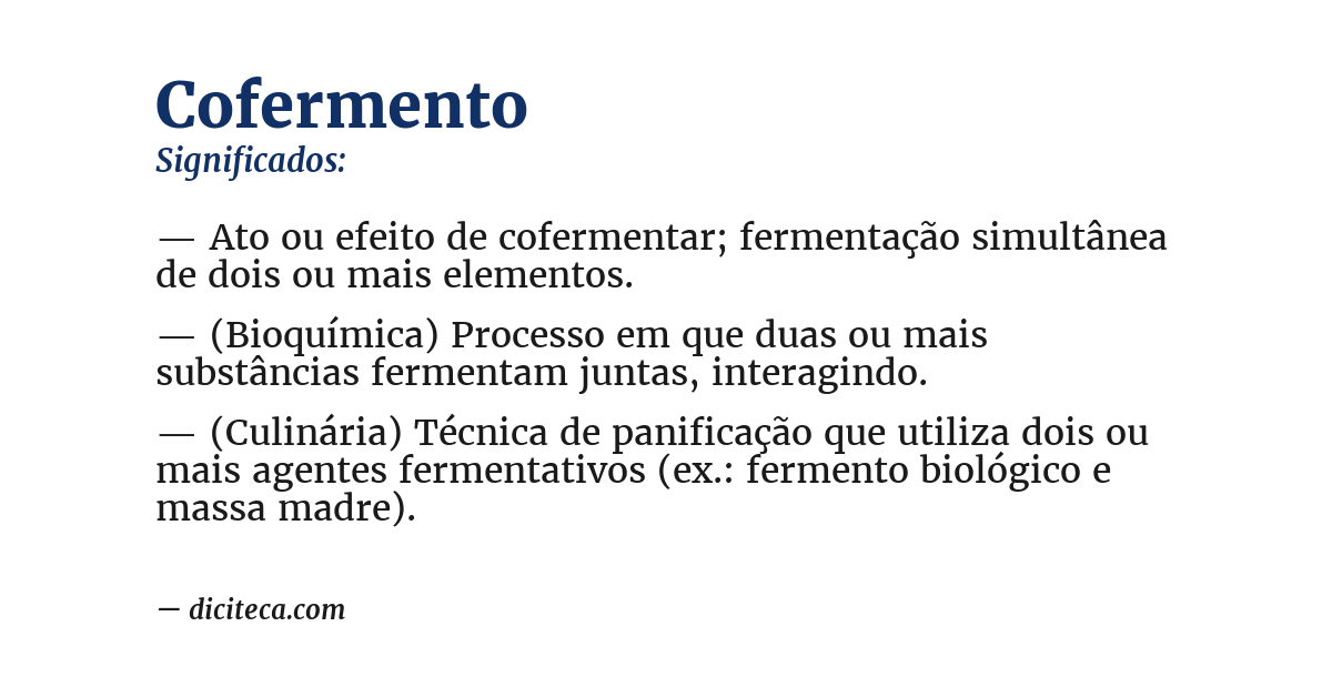 Significado de cofermento