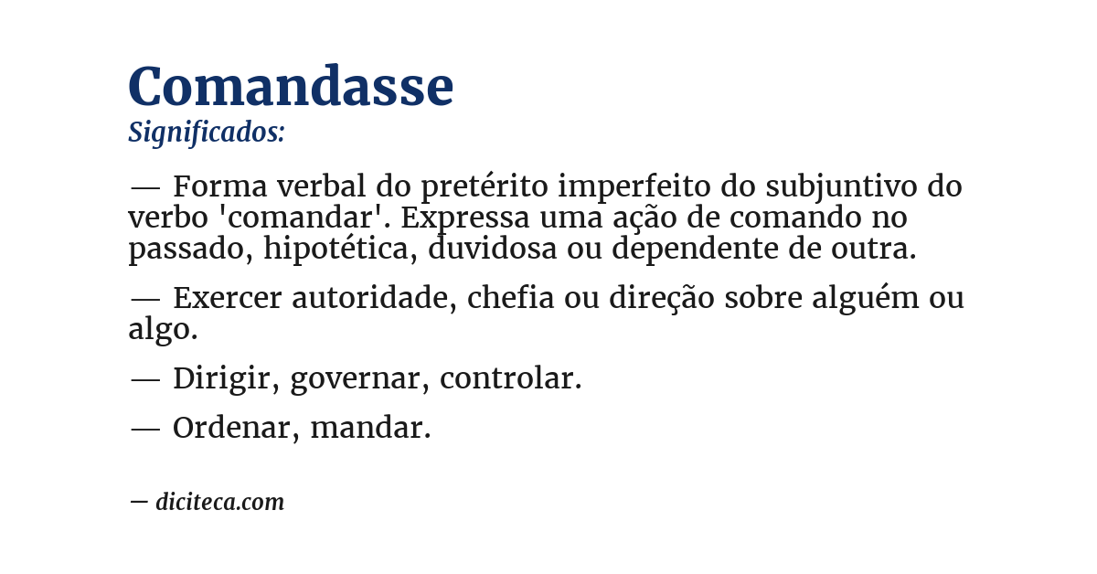 Significado de comandasse