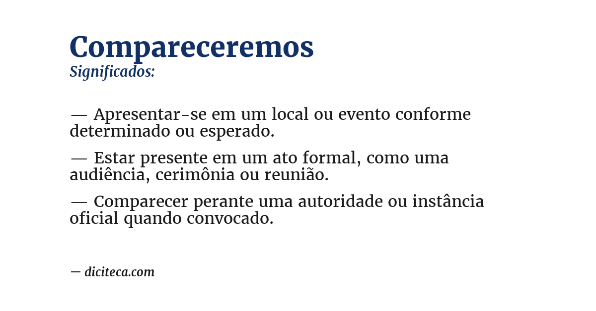 Significado de compareceremos