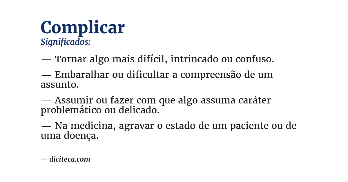 Significado de complicar