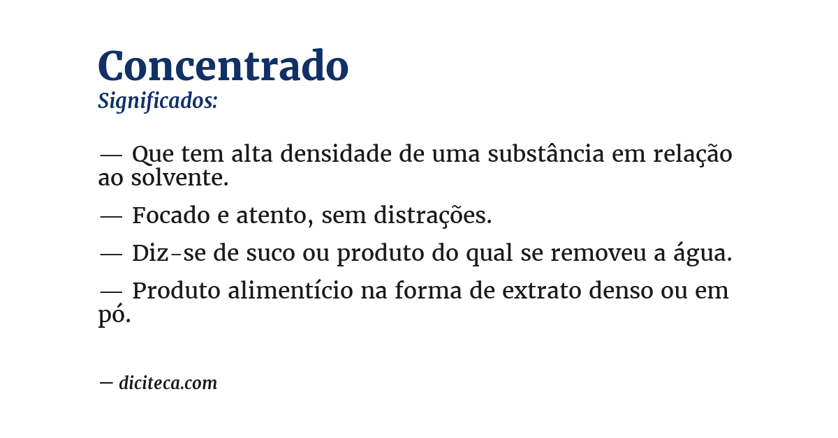 Significado de concentrado