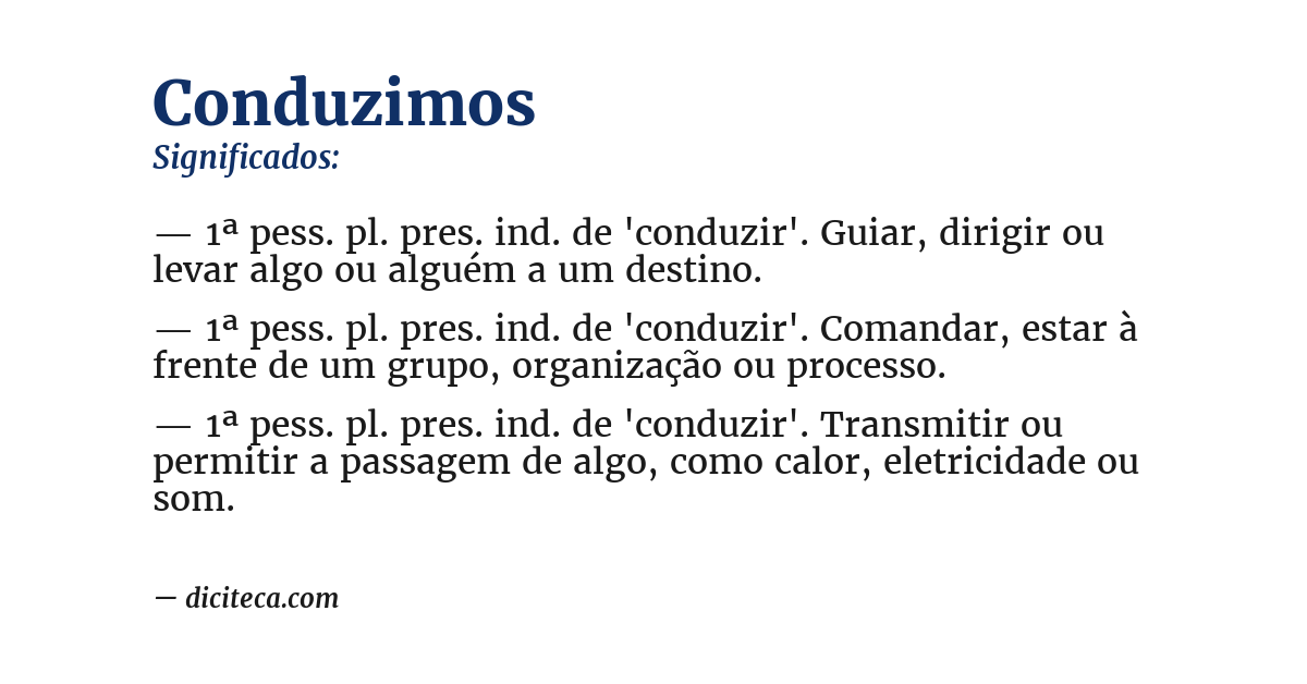 Significado de conduzimos