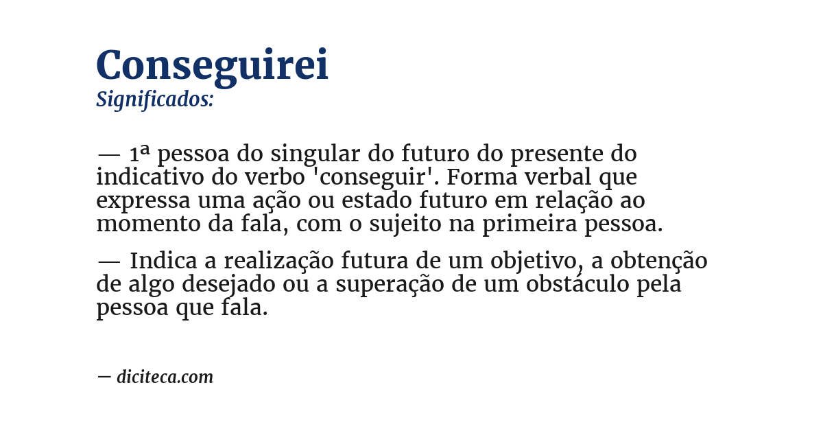 Significado de conseguirei