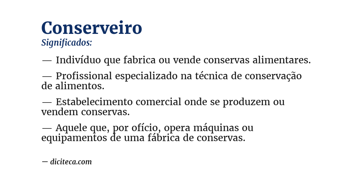 Significado de conserveiro