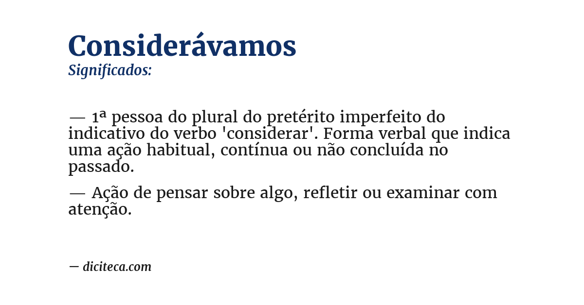 Significado de considerávamos