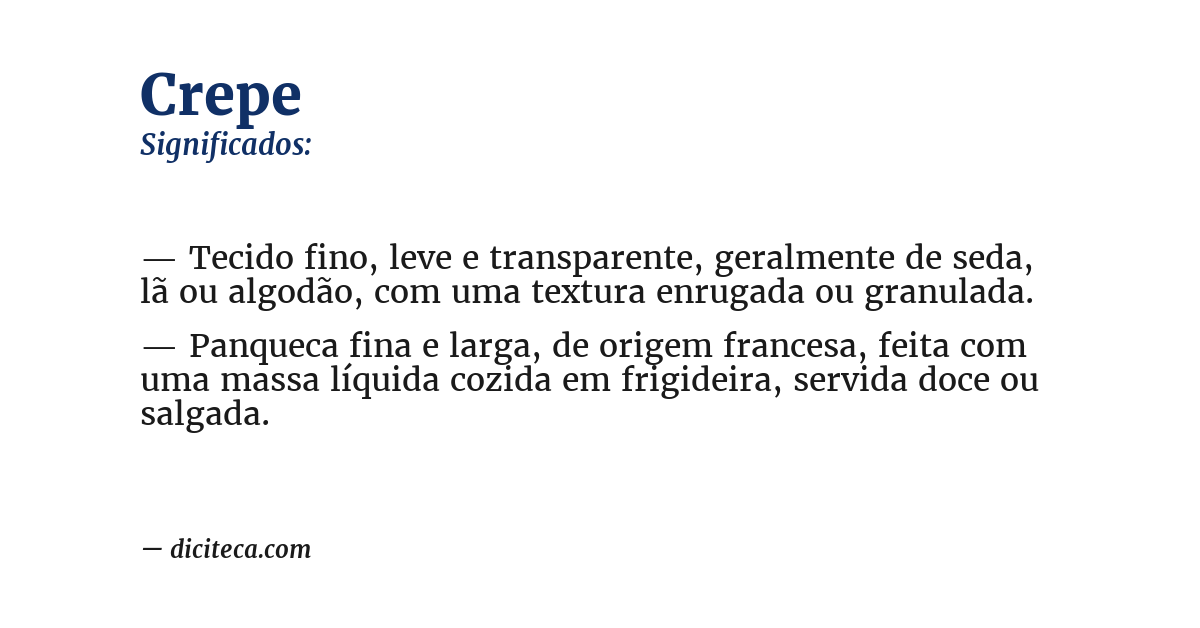 Significado de crepe