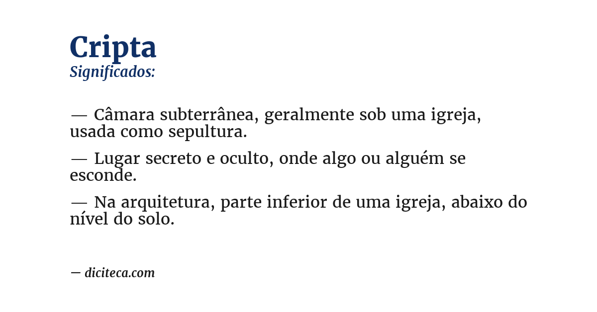 Significado de cripta
