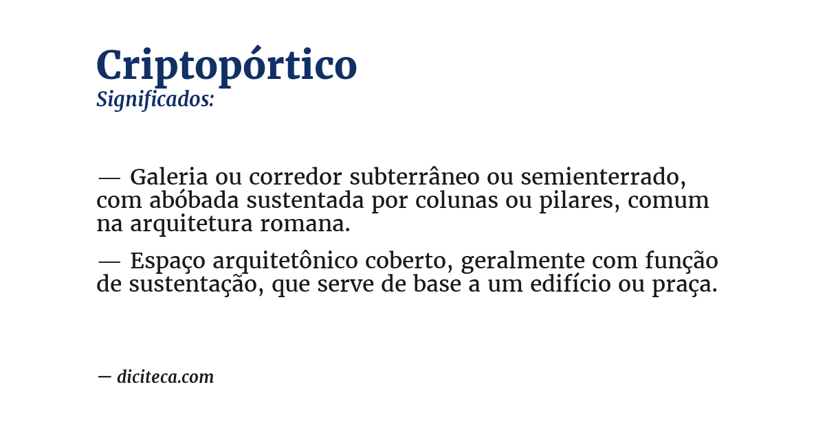 Significado de criptopórtico