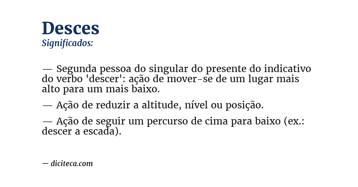 Significado de desces