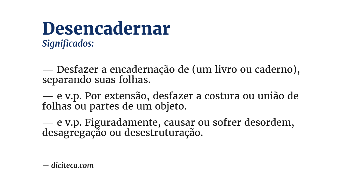 Significado de desencadernar