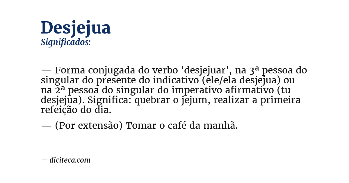 Significado de desjejua
