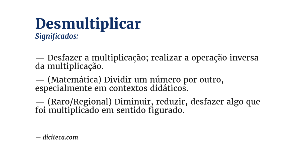 Significado de desmultiplicar