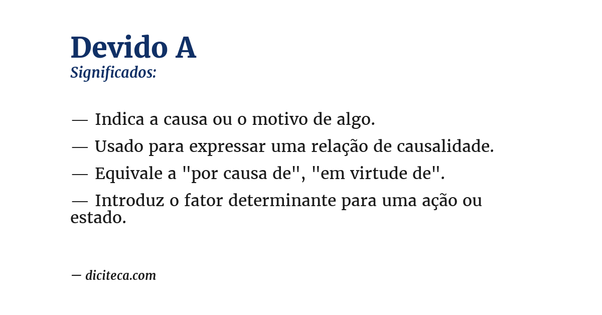 Significado de devido a