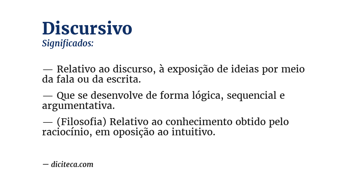 Significado de discursivo