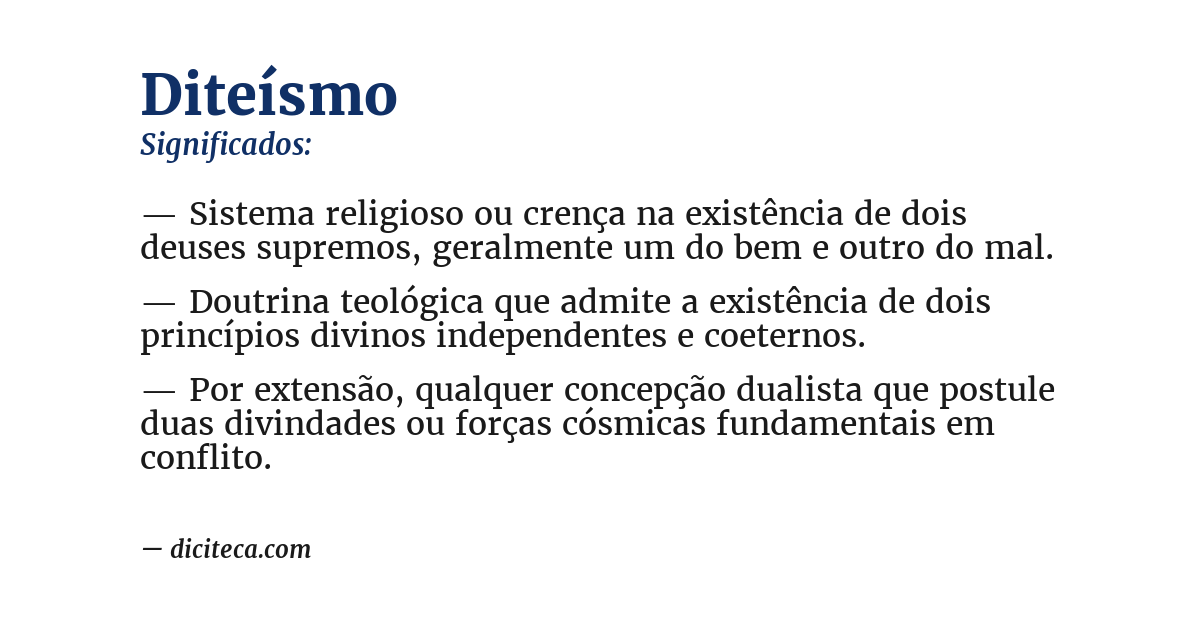 Significado de diteísmo