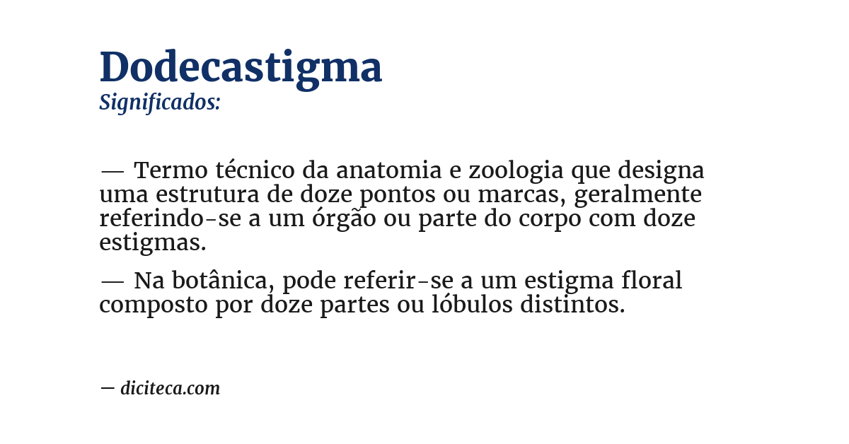 Significado de dodecastigma