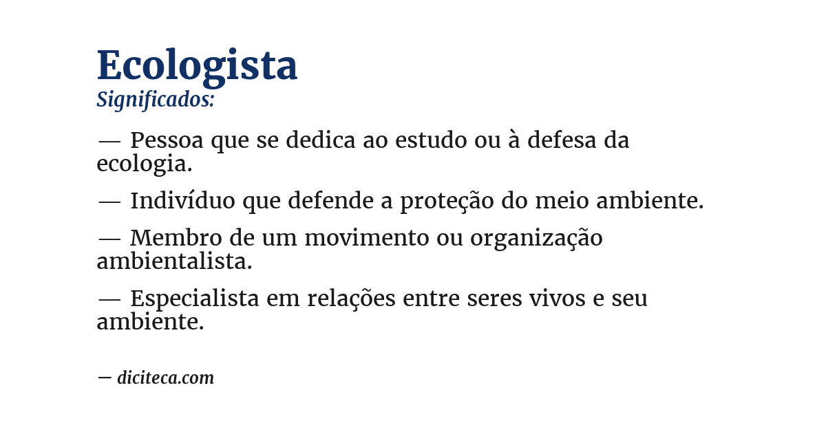 Significado de ecologista