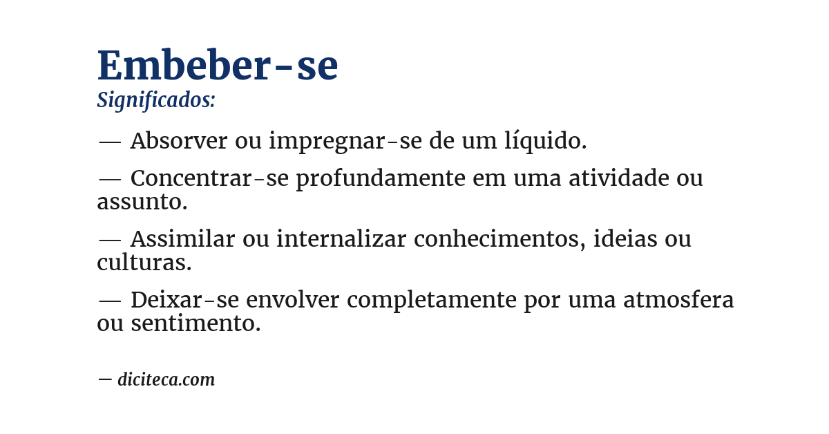 Significado de embeber-se