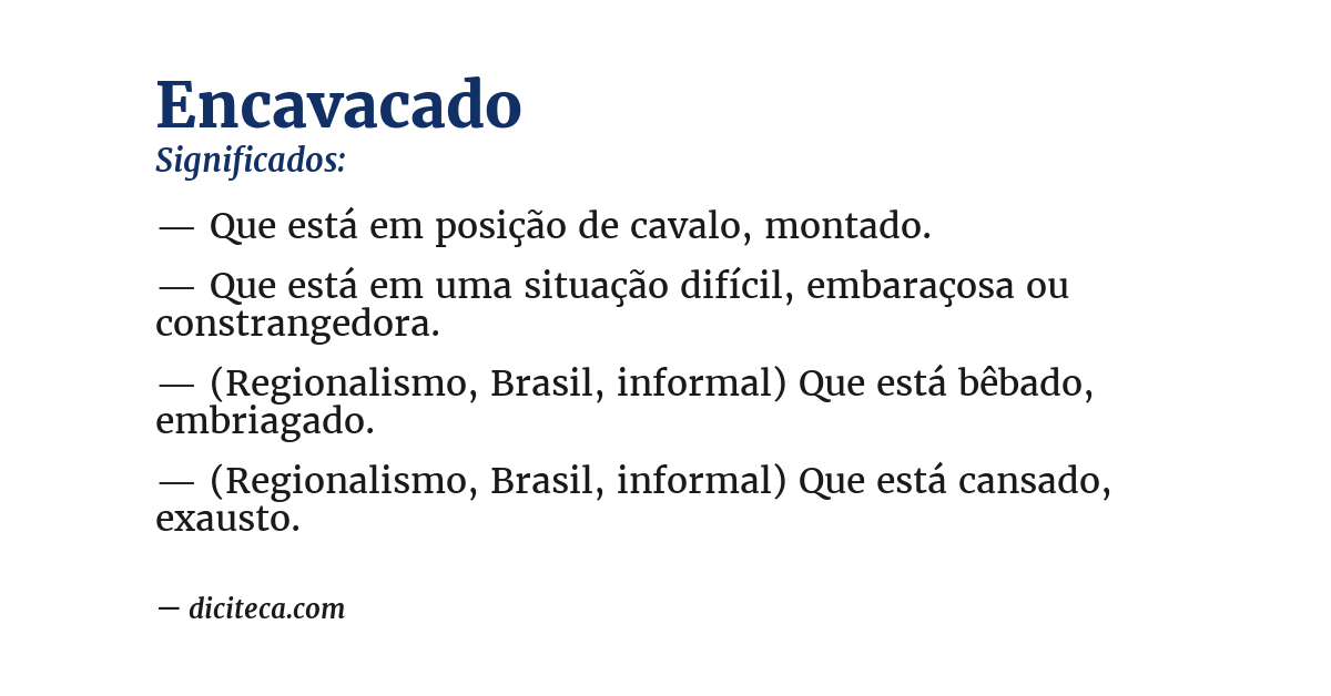 Significado de encavacado
