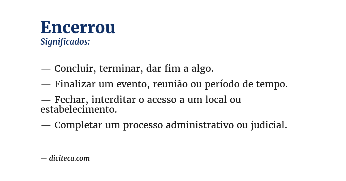 Significado de encerrou